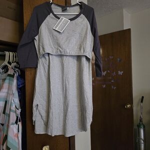 Gray Women's Pajama Shirt for Maternity